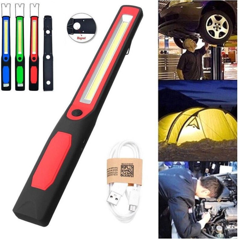 Trade Shop Traesio - Trade Shop - Tragbare wiederaufladbare LED-Arbeitslampe, magnetische Lampe, Doppel-COB-LED, RG809-2...