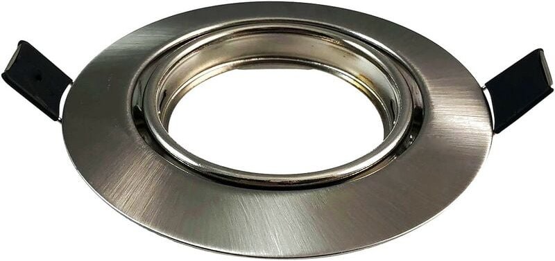 Europalamp - Schwenkbare Halterung aus gebürstetem Aluminium, Spothalterung Durchmesser 90mm, Bohrloch 65mm.