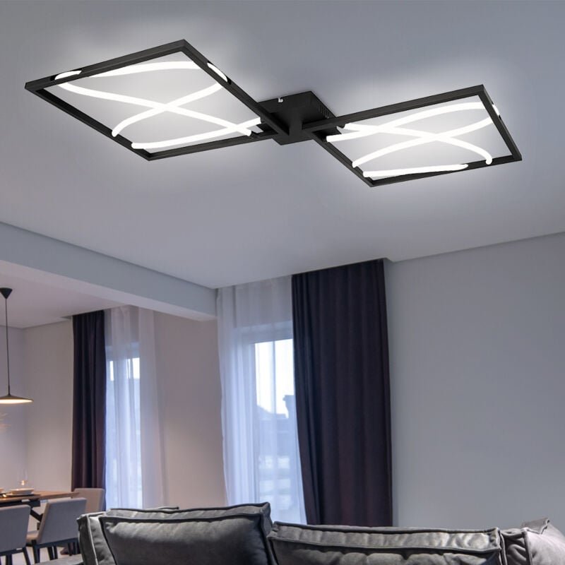 Thumbnail - Globo - led Deckenlampe Wohnzimmerleuchte Designlampe schwarz Deckenleuchte, Aluminium Metall opal, 1x led 3000K, LxBxH ...