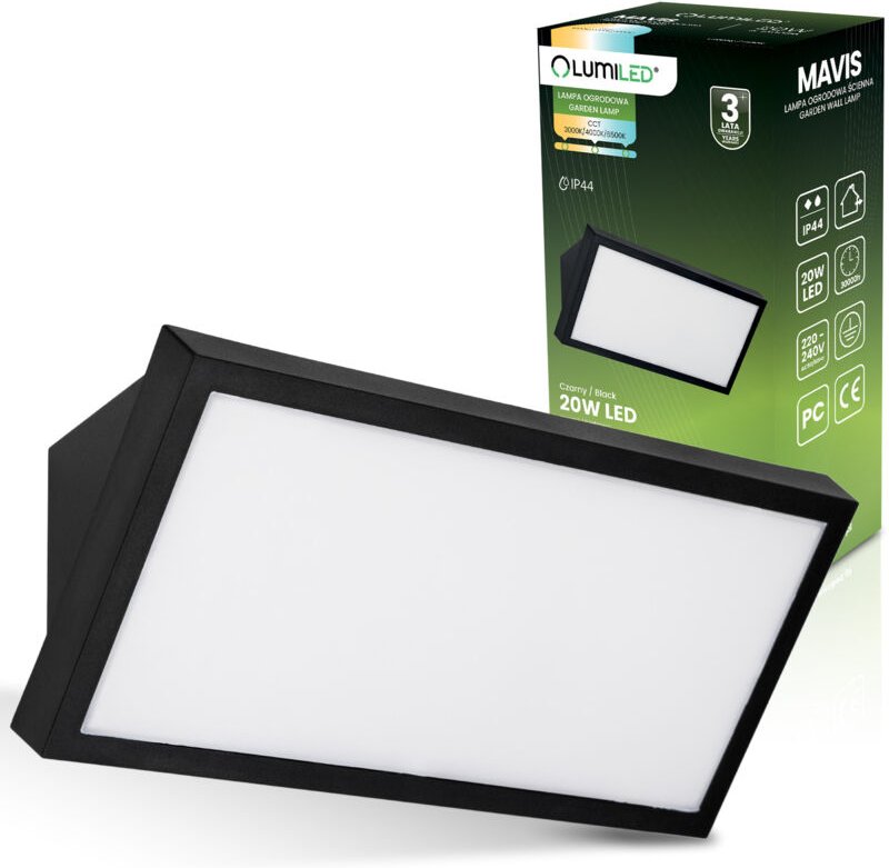 Gartenleuchte, Fassadenwandleuchte, 20-W-LED, Schutzart IP44, MAVIS LUMILED