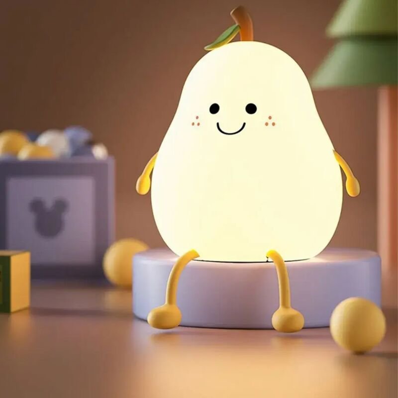 LED-Nachtlicht für Kinder, Kawaii-Nachtlampe für Babys, LED-Bettlampe fürs Babyzimmer, USB-Anschluss, dimmbare Silikon-S...
