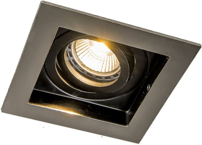 Moderner Einbaustrahler Stahl mit Schwarz Dreh- und Schwenkbar - Carree