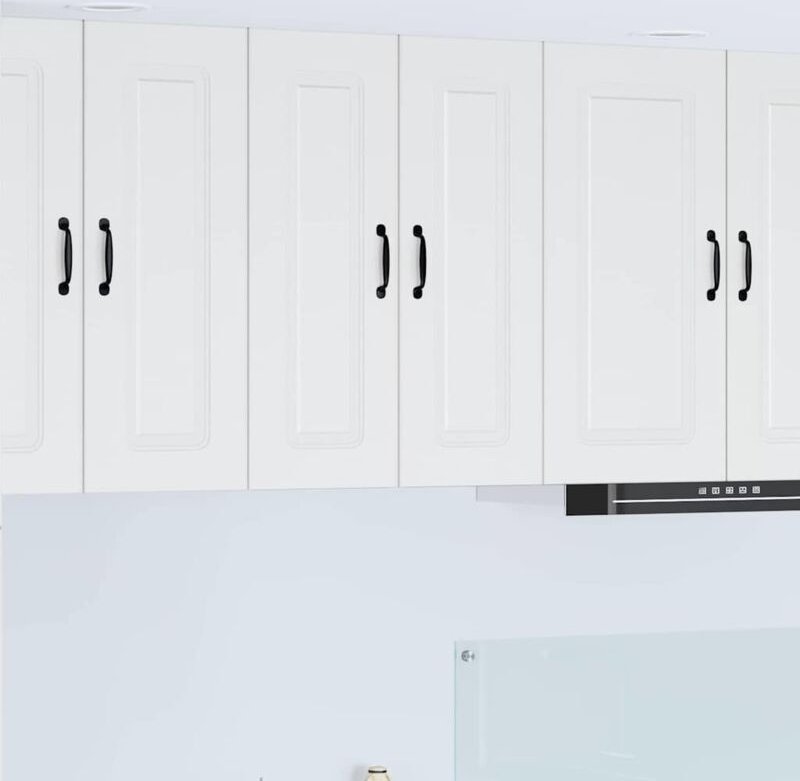 Küchenschrank mit Regal 2 pcs Hochglanz Weiß 30 x 31 x 80 cm vidaXL