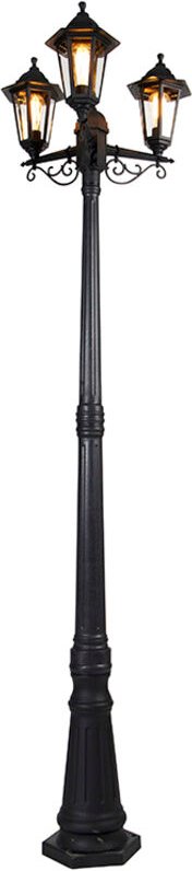 Smarte Outdoor-Laterne schwarz 3-flammig inkl. Wifi ST64 - New Haven