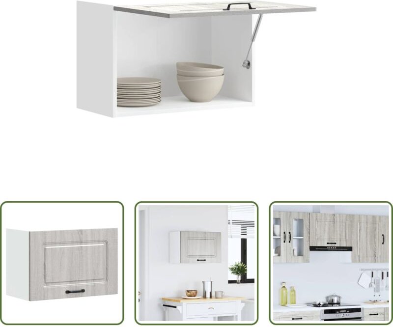 vidaXL Küchenmöbel - Küchen-Hängeschrank Kalmar Grau Sonoma Holzwerkstoff