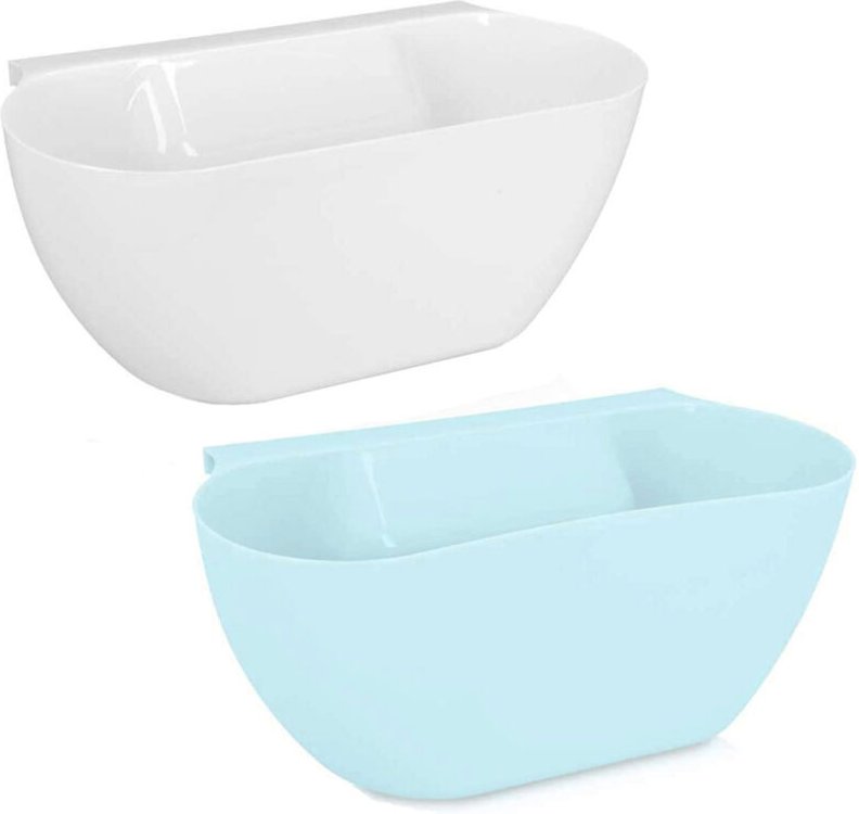 Hängender Küchenabfalleimer – 2er-Set für Bioabfall – in Weiß und Blau