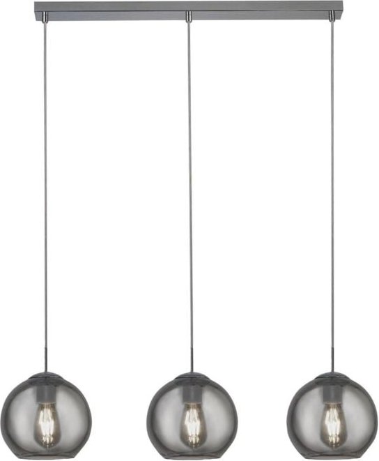 3 Licht Anhänger Bar Chrom, geräuchert, E27 - Searchlight