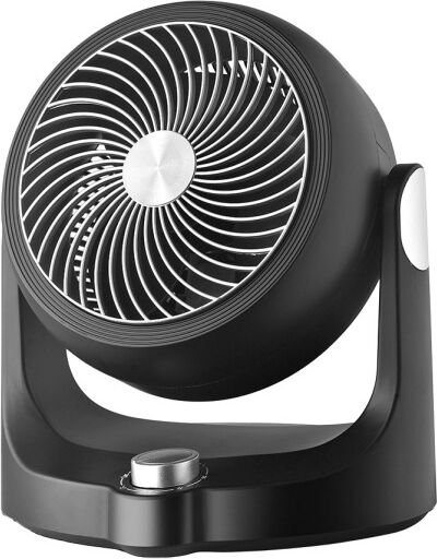 Tischventilator Cartago Schwarz/Silber 40w 3-stufig 3-stufig fest & drehbar einstellbar 28,3x25,7x19cm - Fabrilamp