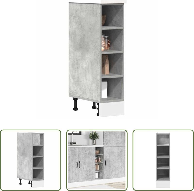 Holzwerkstoff - Unterschrank Riga Betongrau 20x44,5x81,5 cm Holzwerkstoff