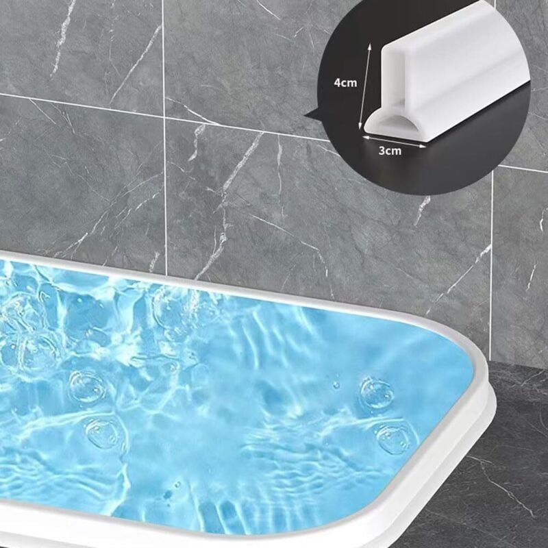 m selbstklebende Duschdichtungsstreifen, Spritzschutzleisten für Duschschwellen, geeignet für Küche und Bad, Silikon