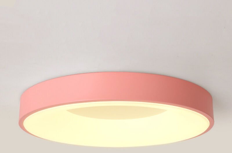Led Deckenleuchte Rund Deckenlampe Metall Acryl Pendelleuchte Rosa 18W Ø30CM für Küche Wohnzimmer Flur - Warmweißes Lich...