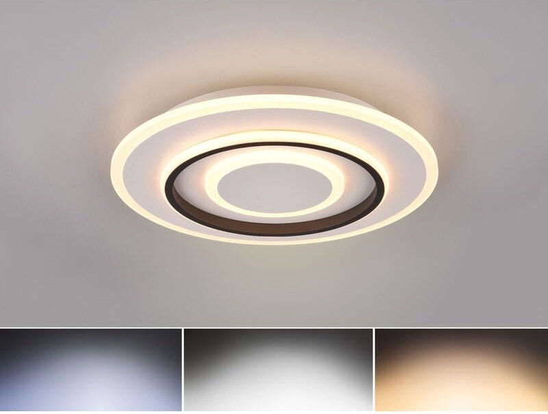 Thumbnail - Reality Leuchten - Flache led Deckenleuchte jora Weiß mit Fernbedienung dimmbar, ø 41cm