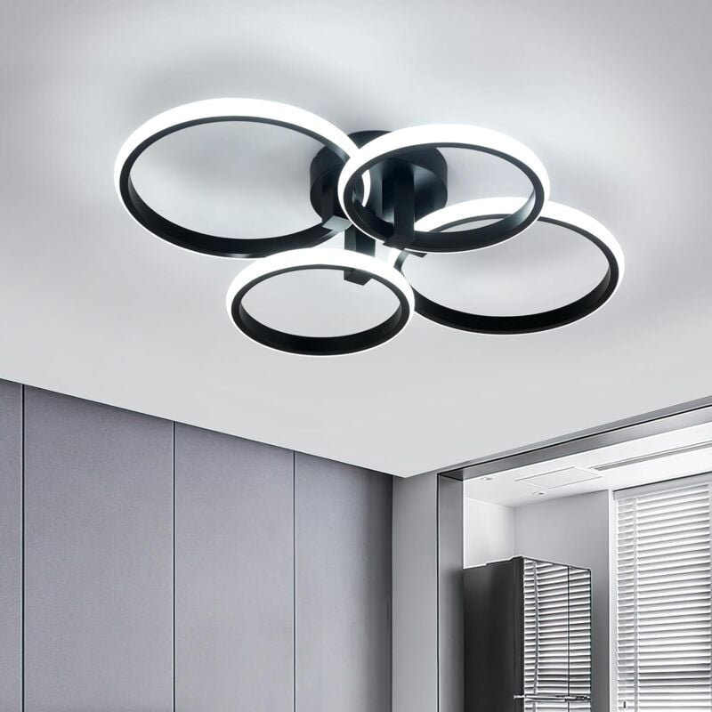 Comely - Moderne LED-Deckenleuchte, 48 w, 5400 lm, Deckenlampe, 4 Ringe, LED-Deckenleuchte für Wohnzimmer, Schlafzimmer,...