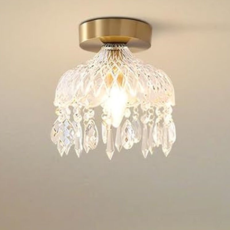 AUTRUCKER Moderne Pendelleuchte aus Messing und Glas, Vintage-Stil, verstellbar, ideal für Flur, Veranda, Küche, Schlafz...