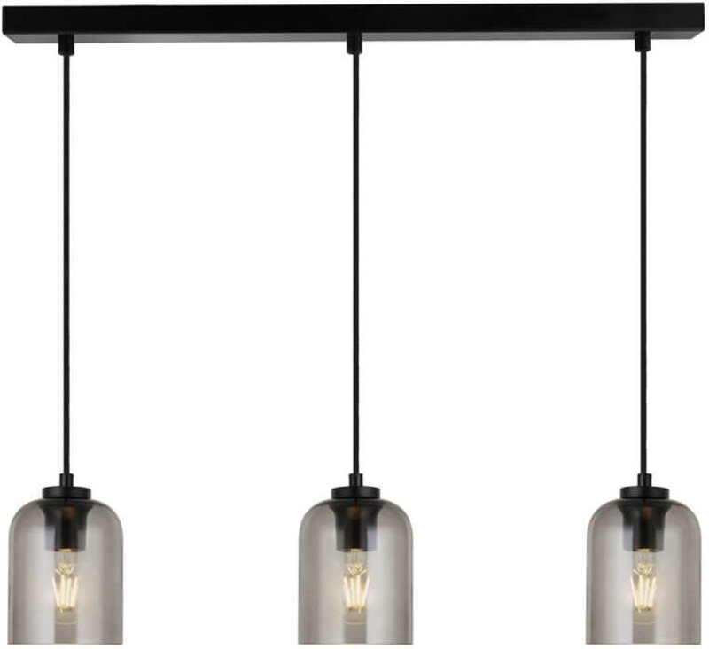 Hängeleuchte aus Glas selina - Rauchgrau Hängeleuchte, Pendelleuchte, Rauchglas Leuchte - Home Deluxe