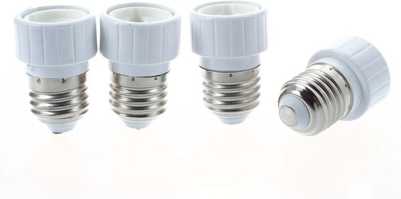 Tlily - 4x E27 auf Lampenfassung Adapter Lampe Birne Konverter Weiß