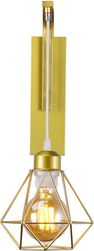 Wandleuchte Holz Metall Wandleuchten Modern Eisen Käfig E27 für Treppenhaus Flur Cafe Bar Restaurant Wohnzimmer - Schwar...