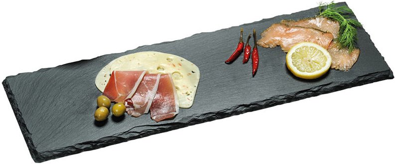 Kesper - Buffet-Platte, Schneidebrett, Servierbrett, Küchenbrett, Küchenzubehör, Schiefer