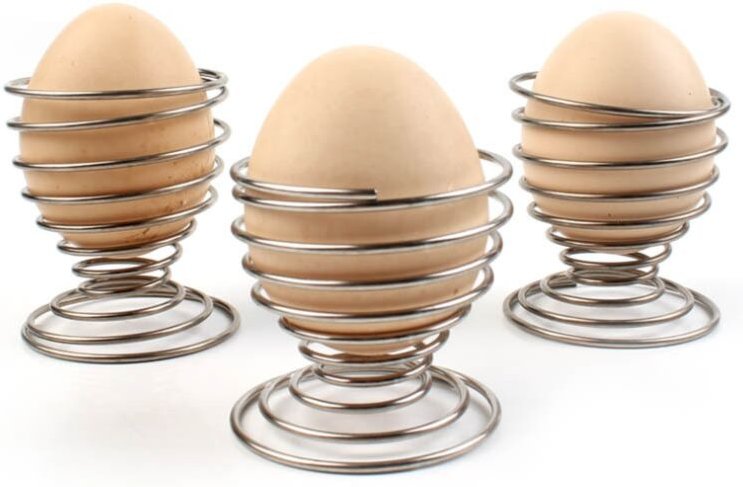Stück Edelstahl-Eierschneider für gekochte Eier, Metall-Eierbecher für Restaurant und Haushalt - Sollbry