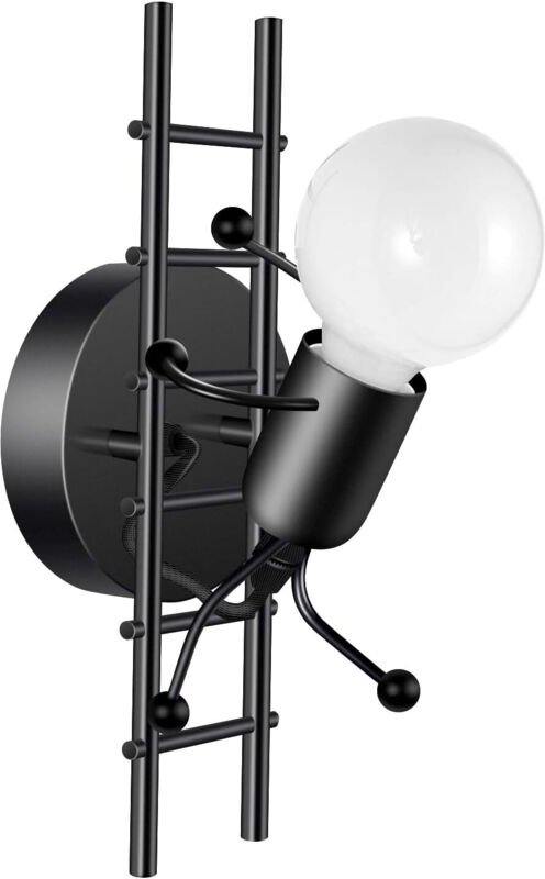 Wandleuchte für den Innenbereich, kreative humanoide Kletterwandlampe, moderne Eisenwandleuchte E27, für Kinderzimmer, F...