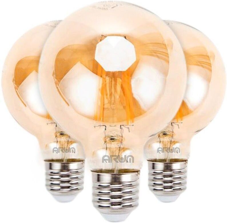 Los mit 3 LED-Lampen E27 G80 Amber Filament 6W