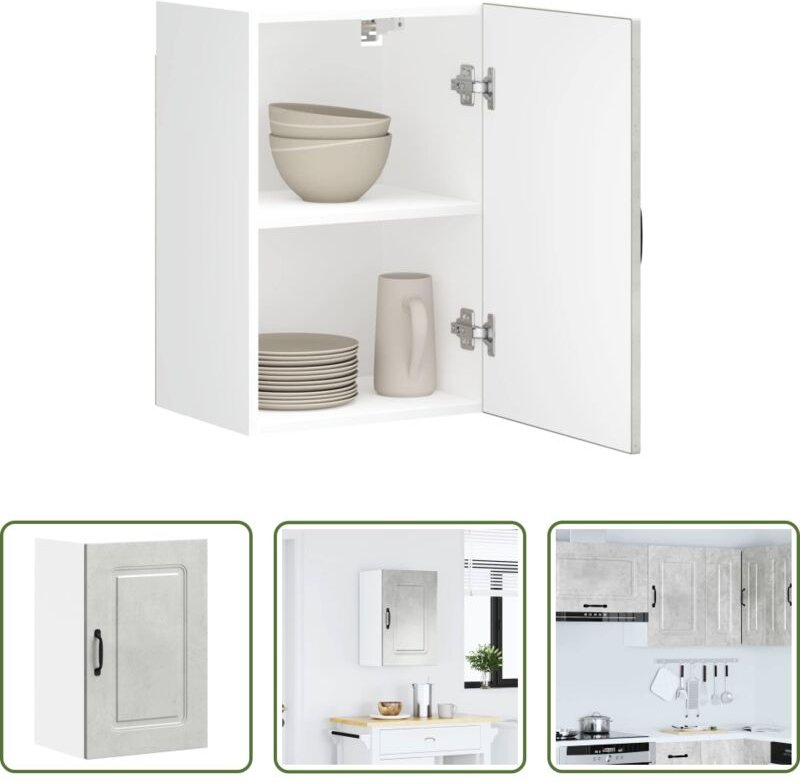 Küchenwandregal - Küchen-Hängeschrank Kalmar Betongrau Holzwerkstoff