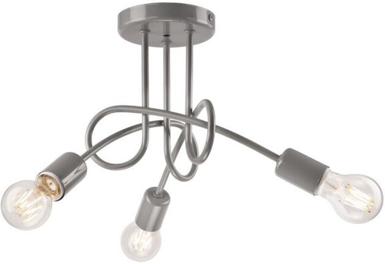 Lamkur Lighting - Lamkur Camilla Flexi Camilla Multi Arm Semi Flush Deckenleuchte Grau, 3x E27