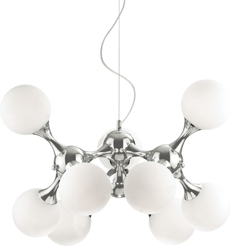Nodi Bianco - 9 Leichte kleine molekulare Deckenanhänger Chrom, E14 - Ideal Lux
