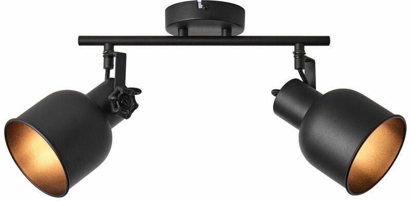 BRILLIANT Lampe, Rolet Spotrohr 2flg sand schwarz, Metall, 2x D45, E14, 18W,Tropfenlampen (nicht enthalten)