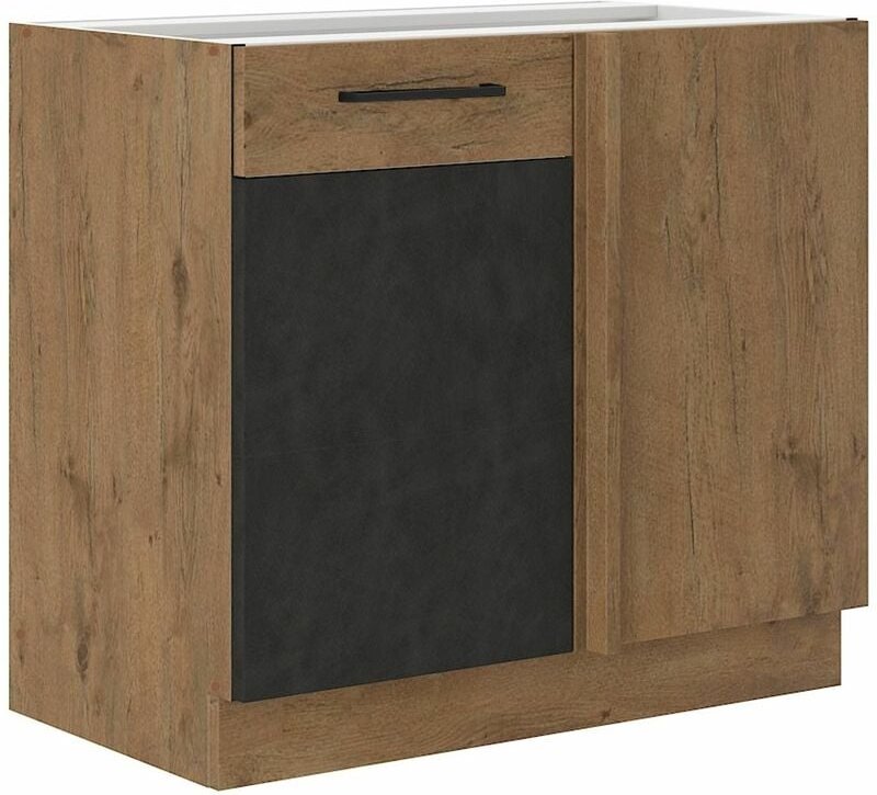 Küchen Preisbombe - Vigo Eckunterschrank 105 cm Eiche Lancelot Matera Grau Küchenzeile Einbauküche