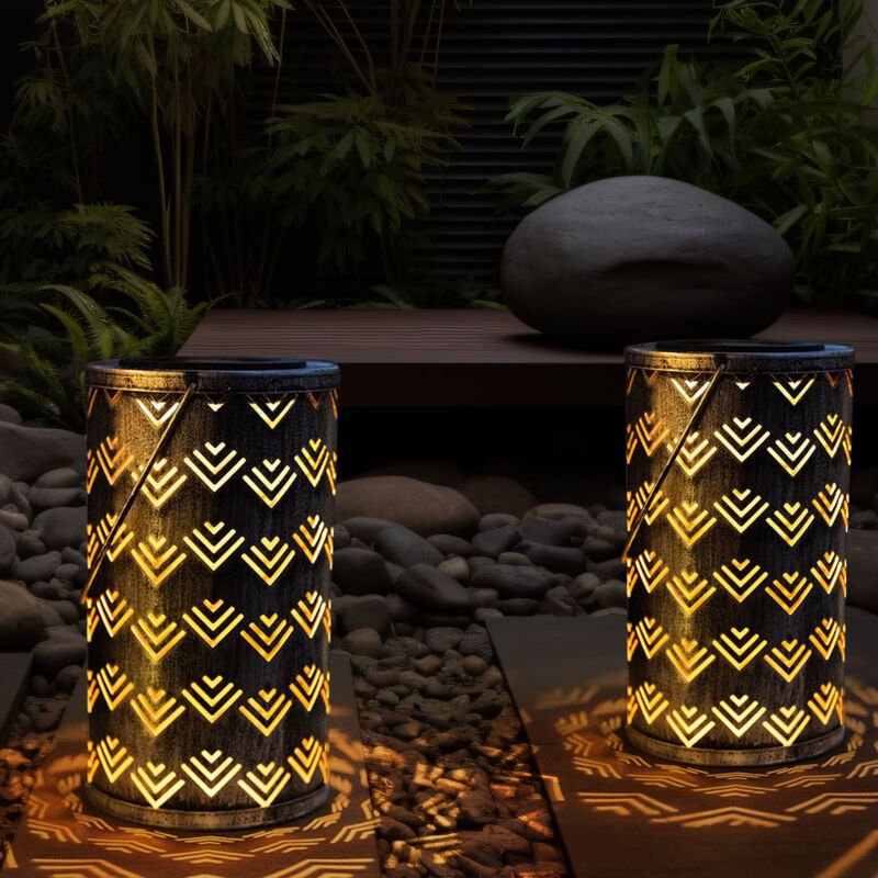 Solarleuchte Laterne Solarlaterne silber antik Außenleuchte Laterne Lichteffekt, Dekorstanzungen, Metall, 1x led 0,06W w...