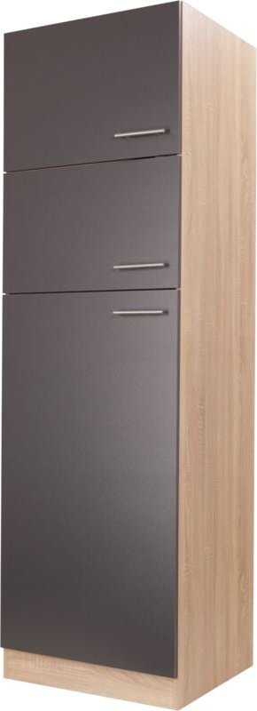 Umbauschrank Kühlschrank 60 cm Eiche Sägerau Grau Merle Respekta