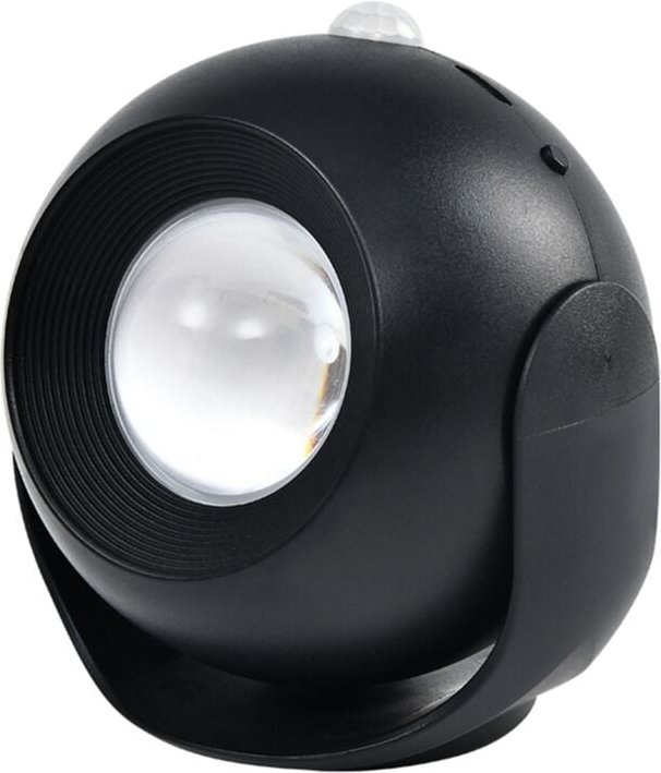 LED-Wandleuchte mit Bewegungsmelder, 3-farbige Sonnenuntergangslampe, Schwarz