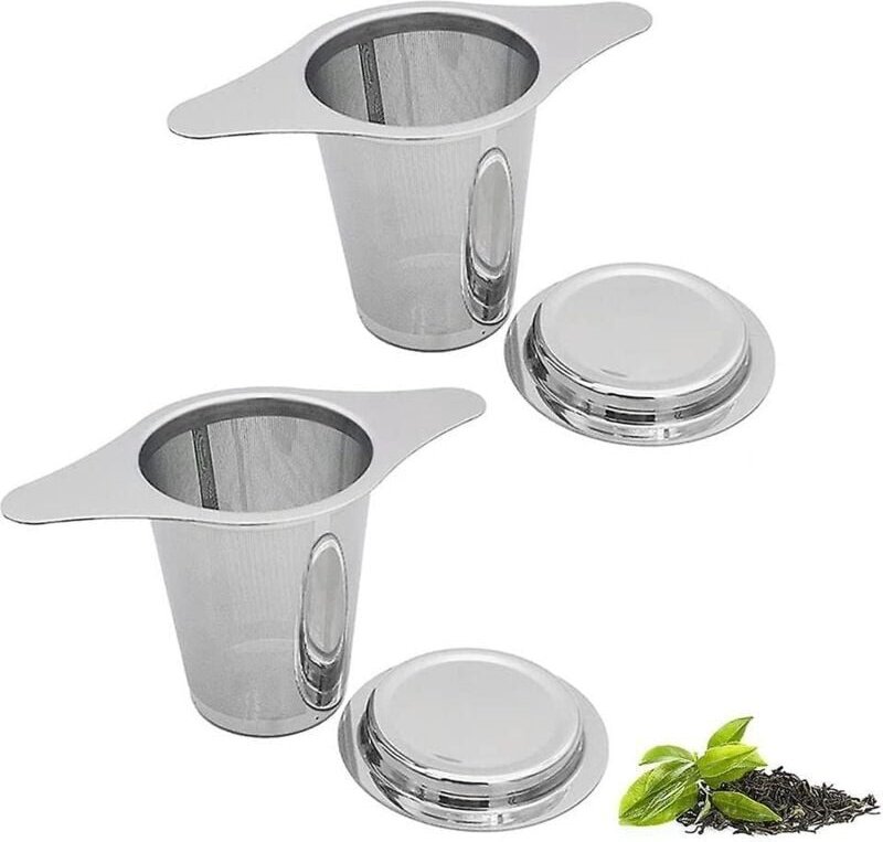 Feinmaschiges Teesieb für losen Tee – Teesieb aus Edelstahl – 2-teilig – für losen Tee – Extra feines Sieb FLITI