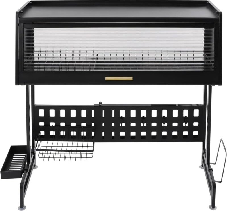 Abtropfgestell für Geschirr über der Spüle mit Abtropfschale und Besteckhalter, Abtropfgestell mit geschlossener Schrank...