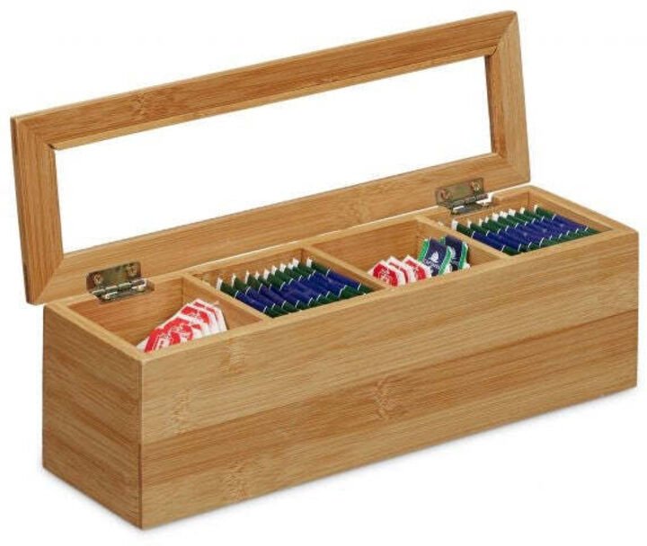 Teetisch aus bambus mit 4 fachern 8841