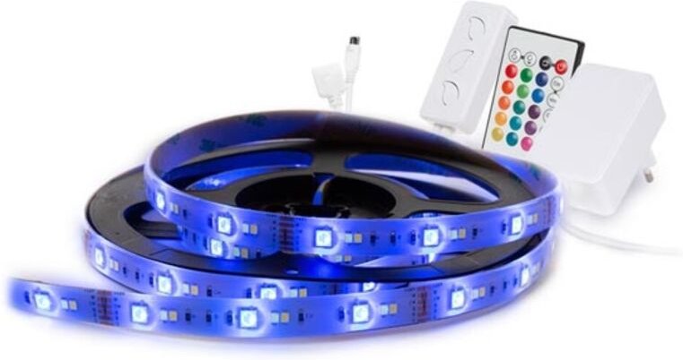 Set mit intelligenter WLAN-RGB-LED-Streifen, 450 LEDs, einstellbarer Helligkeit und Farbtemperatur, 5 Meter lang, RGB-Fa...
