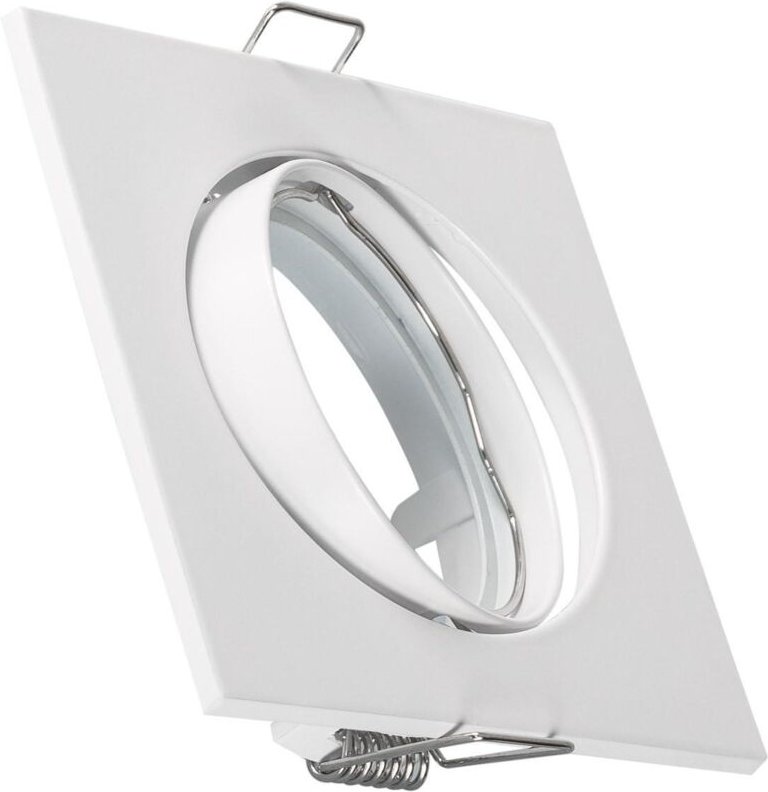 Downlight-Ring Eckig Schwenkbar für LED-Glühbirne GU10 / GU5.3 ø 72 mm Nickel
