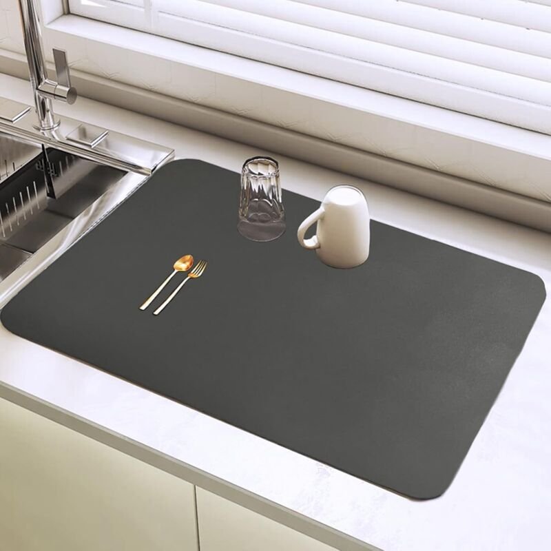 Küchenabtropfmatte 40 x 30 cm, saugfähig, Matte für Kaffeemaschine, geeignet für Geschirr, Bar
