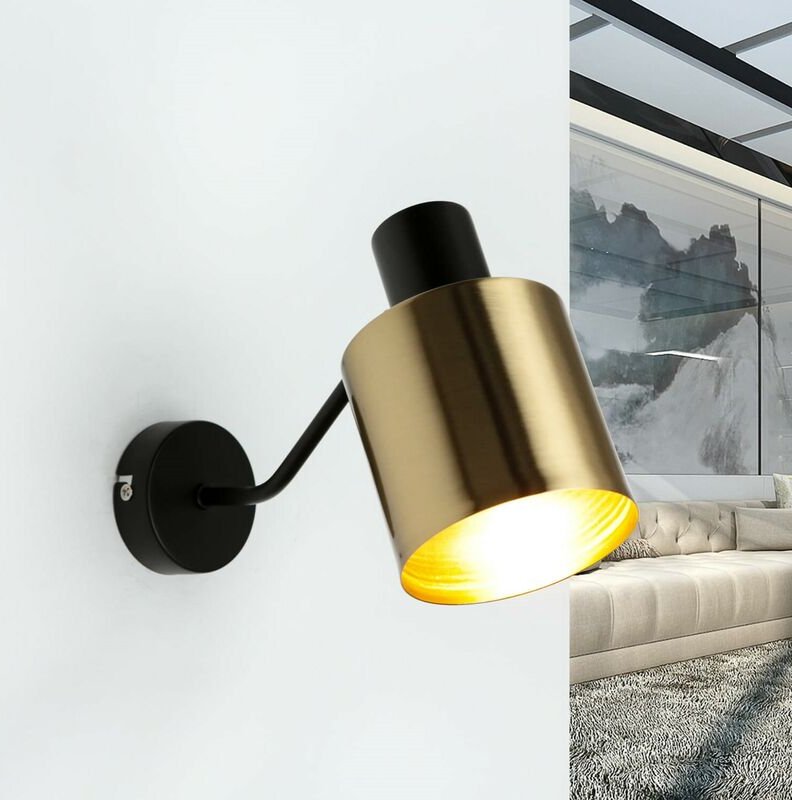 Wandleuchte Industrie Design in Schwarz Messing