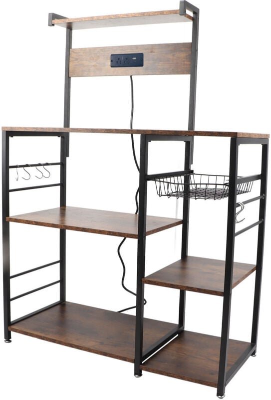 Thumbnail - Küche Bäcker Rack Stahl Holz Multi-Tier Mikrowelle Stand Kaffee Bar Station Utility Lagerung Regal für Gewürz Töpfe Orga...