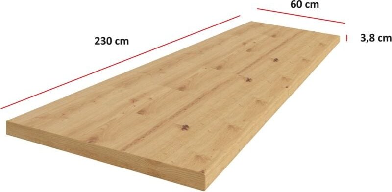 Küchen Preisbombe - Küchen Arbeitsplatte 230cm 38 mm Küchenzeile Küchenblock Eiche Artisan Eko Stilo