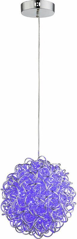Hängeleuchte Farbwechsel Pendelleuchte Kugelgeflecht Kugelleuchte Hängelampe, Alu silber metallic, 120x rgb led 0,06W, D...