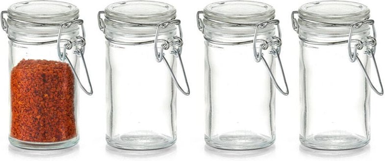 Gewürzgläser mit Clip, ø 4,5 cm, 4er-Set