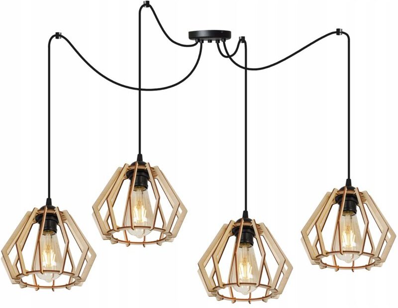 Moderne Led-Deckenhängelampe Aus Holz