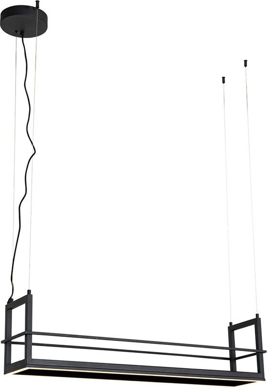 Hängelampe schwarz mit Gestell inkl. led 3-stufig dimmbar - Cage Rack