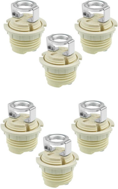 Set mit 6 G9-Keramik-Lampenfassungen mit Gewinde – Massiver Ring, kompatibel mit Halogen-, LED- und Energiesparlampen, O...