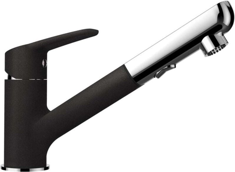 Daja - Spültischarmatur mit herausziehbarer Brause, Nero 522120GNE - Schock