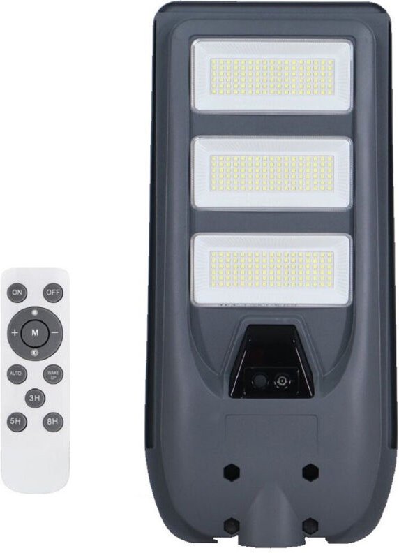 Trade Shop - LAMPIONE FARO LED SOLARE 100W 160W 220W 300W CON SENSORE CREPUSCOLARE PROSSIMITÀ ES-P-F -