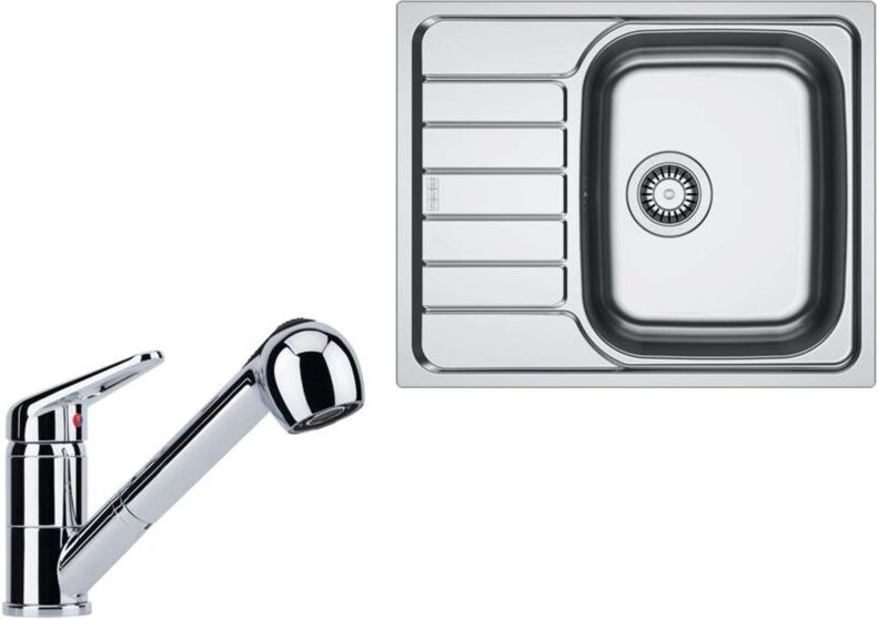 Sets - Küchenset N103, Edelstahlspüle skn 611-62 und Armatur fc 9547.031, Chrom 101.0731.383 - Franke